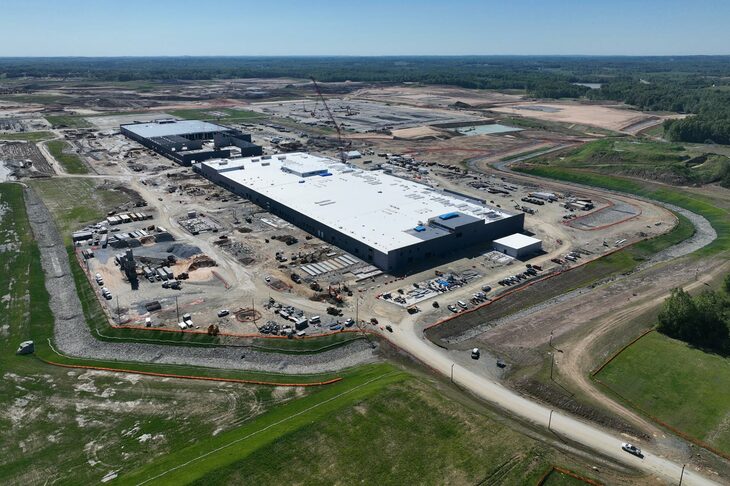現在建設中のToyota Battery Manufacturing, North Carolinaの様子。
