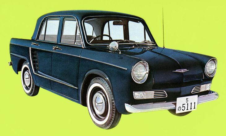 日野が自社開発した「コンテッサ900」。「ルノー4CV」と同じく、リアにエンジンを搭載したRR車だった。