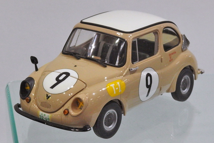 ハセガワの1/24「スバル360 1964第2回日本GP T-Iクラスウイナー」。製品名のとおり第2回日本グランプリで優勝したワークスマシンを再現。3600円で2017年12月15日ごろ発売予定。