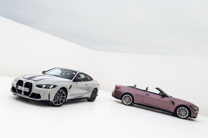 BMWの高性能モデル「M4クーペ」（写真左）と「M4カブリオレ」（同右）。