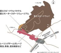 富士モータースポーツフォレストは、富士スピードウェイを拡大するかたちで建設される。近くに新東名高速道路のインターチェンジが設けられるなど、アクセスのよさもアピールポイントとされている。