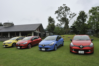 4代目となる新型「ルーテシア」。ボディーカラーは写真の赤、青、黄のほかに白、茶、黒、灰を加えた全7色が用意される。
    