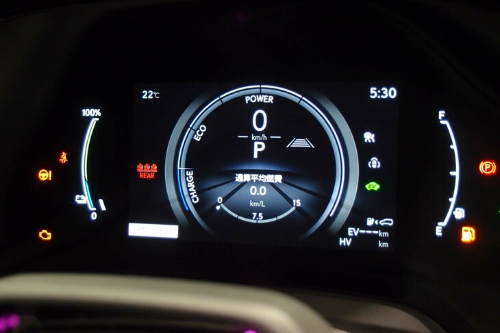 レクサスRX450h＋“バージョンL”（メーターパネル）