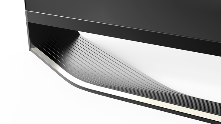 そのスタンド部。ピニンファリーナのコンセプトカーに通じる精緻を極めたRがみられる。