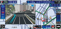 政令指定都市の主要交差点では3Dイラストの交差点拡大表示で案内。