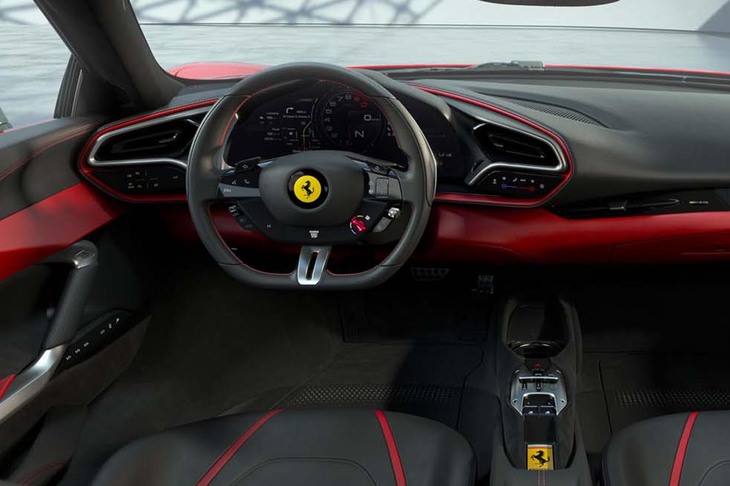 「ピュアでミニマリストなムード」と形容されるコックピット。エクステリアとの調和が図られている。