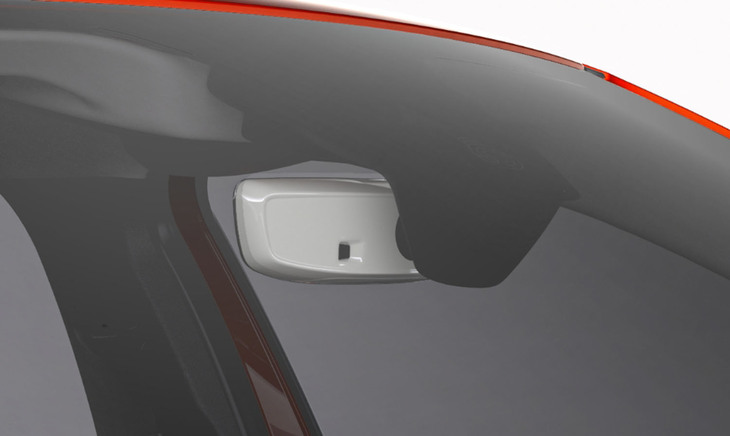 ホワイトのルームミラー。