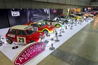 「THE GOLDEN AGE OF RALLY IN JAPAN」として展示された6台のラリーマシン。（写真：荒川正幸）