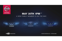 欧州向けの新型「パルサー」（中央）は、日産の新しいファミリーフェイスを採用するもよう。