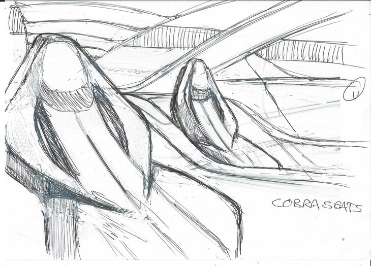 “コブラ”と名づけられたシートのスケッチ。