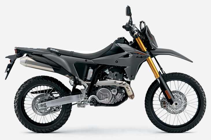 DR-Z4S（車体色がソリッドアイアングレーのモデル）