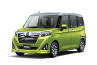 「ダイハツ・トールカスタム」。ボディーカラーはブラックマイカメタリック×フレッシュグリーンメタリック。