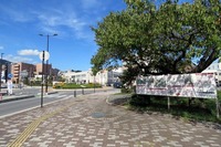 東和町のラウンドアバウトには、ラウンドアバウトについての説明が書かれた看板が設置されている。