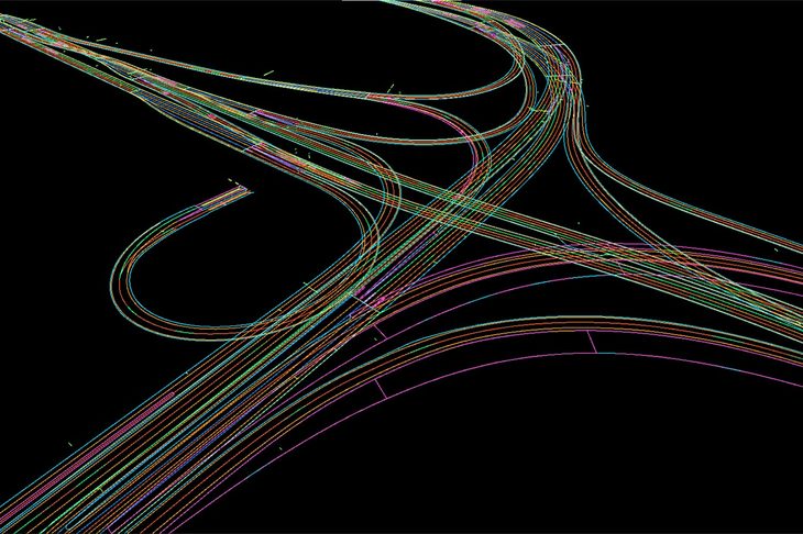 首都高速・生麦ジャンクションのHDマップ。