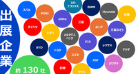 出展予定企業は、2025年6月24日の時点で約130社。国内の主要な自動車メーカーのほか、メルセデス・ベンツやBMW、ヒョンデといった海外ブランド、パーツ・機器メーカーの名も見られる。