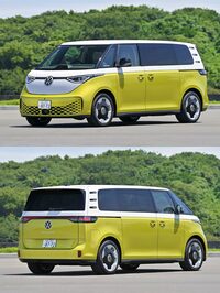 毎度おなじみの、クオータービューでのシルエットチェック。比較的“横振り”の角度でも、ボディーのアウトラインはタイヤに近く、オーバーハングの存在を感じさせない。そもそもホイールベースが長くてオーバーハングが短いうえに、バンパーの四隅を適度に削り込んでいるためだ。