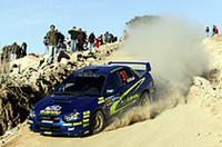 スバル「インプレッサWRX STi」の新井敏弘は、2位でフィニッシュ。次のニュージーランドでは、もうひとつ上のポジションを狙う、と誓った。（写真＝スバルテクニカインターナショナル）