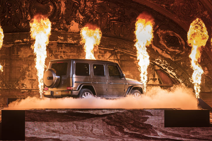 新型「メルセデス・ベンツGクラス」発表会の様子。