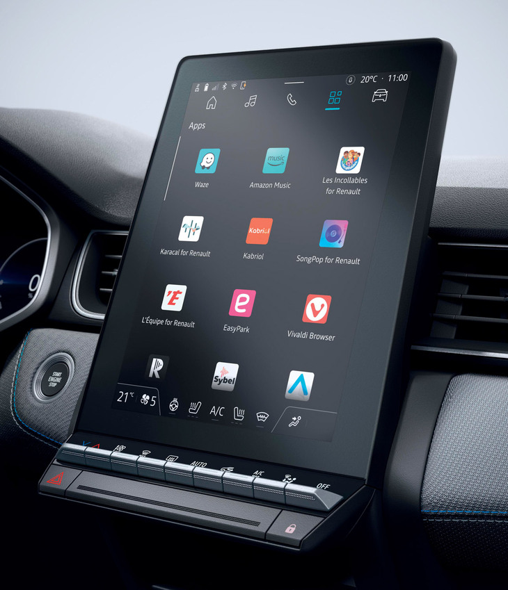 新採用の縦型タッチスクリーン。