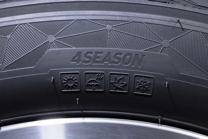 「4SEASON」のロゴとともに四季のアイコンも刻まれる。その周囲には光の当たる向きによって見た目の印象が変わるナーリング加工が施されている。