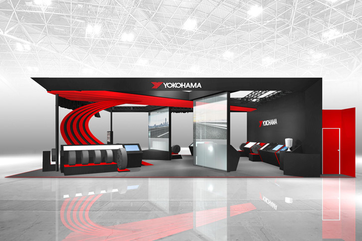 第45回東京モーターショーにおける横浜ゴムの出展ブース。