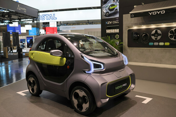 2023年9月、独ミュンヘンの「IAAモビテリィー」のメッセ会場で。ネーミングの最新トレンドにしたがい（当連載第829回参照）、ヨーヨーにも「Pro」という名のハイグレード仕様が追加された。