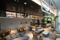 本社1階のカフェ「café 1886 at Bosch」は、社員が利用するだけでなく、市民にも親しまれている。