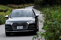 高性能モデルの「SQ5」は、専用形状のバンパーやフロントグリル、5ツインスポークのアルミホイールなどにより、デザインの上でも通常モデルとの差別化が図られている。