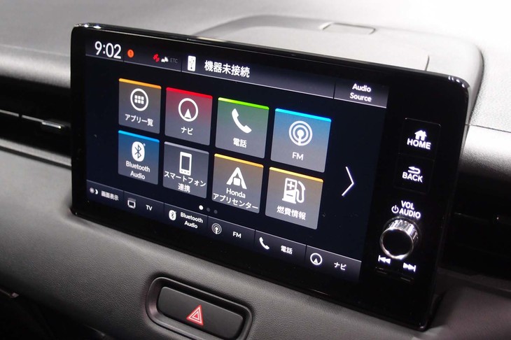 ホンダ・ヴェゼルe：HEV PLaY（センターモニター）