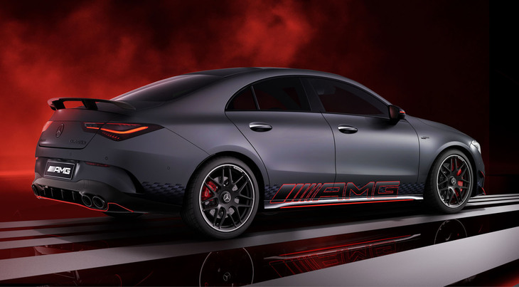 「CLA45 S 4MATIC＋」は日本仕様のCLAとしては初となるリアウイングを採用している。