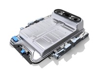 現行モデルでいうと「ゾエ」のような小型EVについては、その車両コストを2030年までに33％削減するという。写真は、ゾエに採用されているバッテリー。