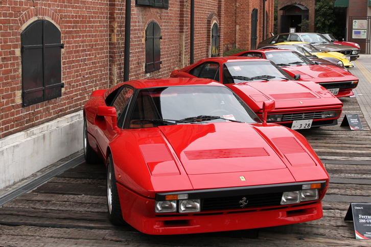 偶然ながらこの列に並んだモデルの多くが受賞した。手前から1985年「フェラーリ288GTO」はCクラス優勝、89年「328GTB」はBクラス優勝、そして77年「308GTB」はベスト・オブ・ショー、73年「ディーノ246GT」はコーンズ賞をそれぞれ獲得。