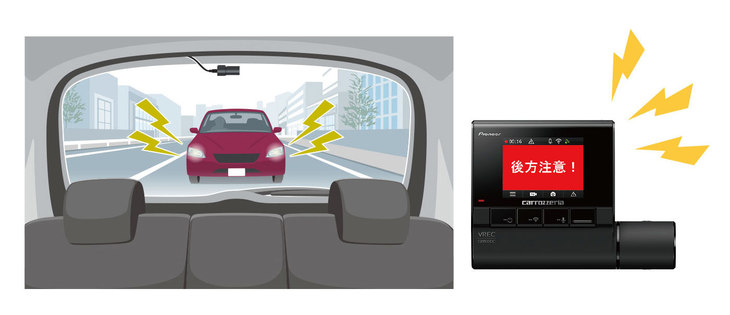 後方車両接近検知機能や前方への割り込み時の急制動検知機能など、あおり運転対策も万全だ。