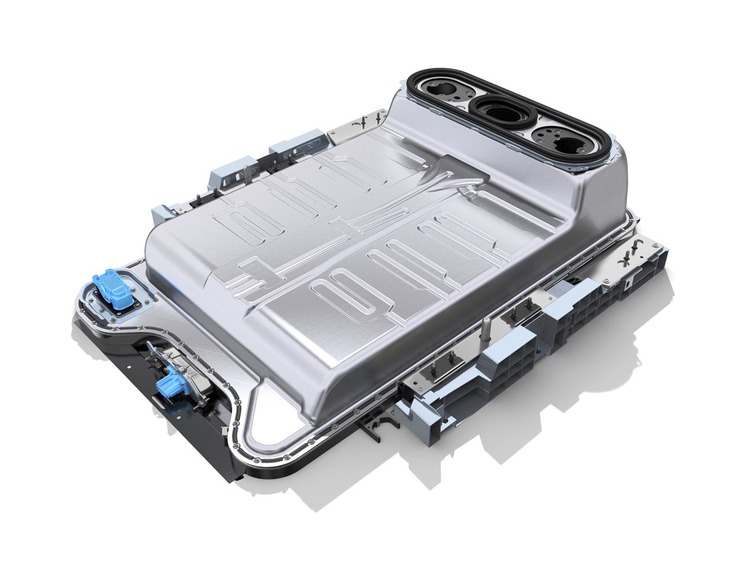 現行モデルでいうと「ゾエ」のような小型EVについては、その車両コストを2030年までに33％削減するという。写真は、ゾエに採用されているバッテリー。