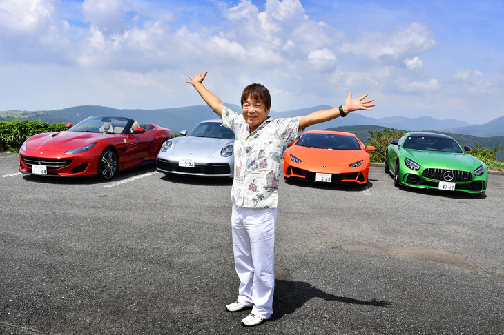 『池沢早人師の恋するニューモデル』の第1回から第8回でリポートした4台のスポーツカーと、漫画界のスーパーレジェンド池沢早人師先生。ぜひ一度、リポートをご覧ください。