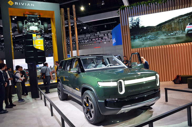 2020年の発売を予定している、北米のベンチャーRIVIANの電動トラック。180kWhの電池を搭載し、価格は6万ドルからとか。