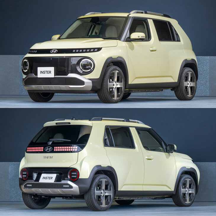 日本にも導入される予定の「ヒョンデ・インスター」。韓国で販売されている軽車（キョンチャ）「キャスパー」をベースとした、コンパクトEVである。