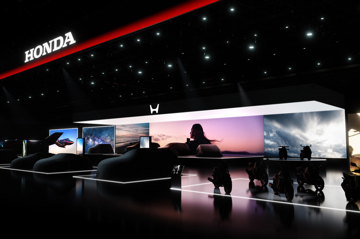 ジャパンモビリティショー2025におけるホンダブースのイメージ。