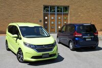 2016年に登場した2代目「フリード」。デザインは超の字が付くキープコンセプトだったが、サイドビューやバンパーなどに見られる途切れ途切れのキャラクターラインが、ちょっと気になった。