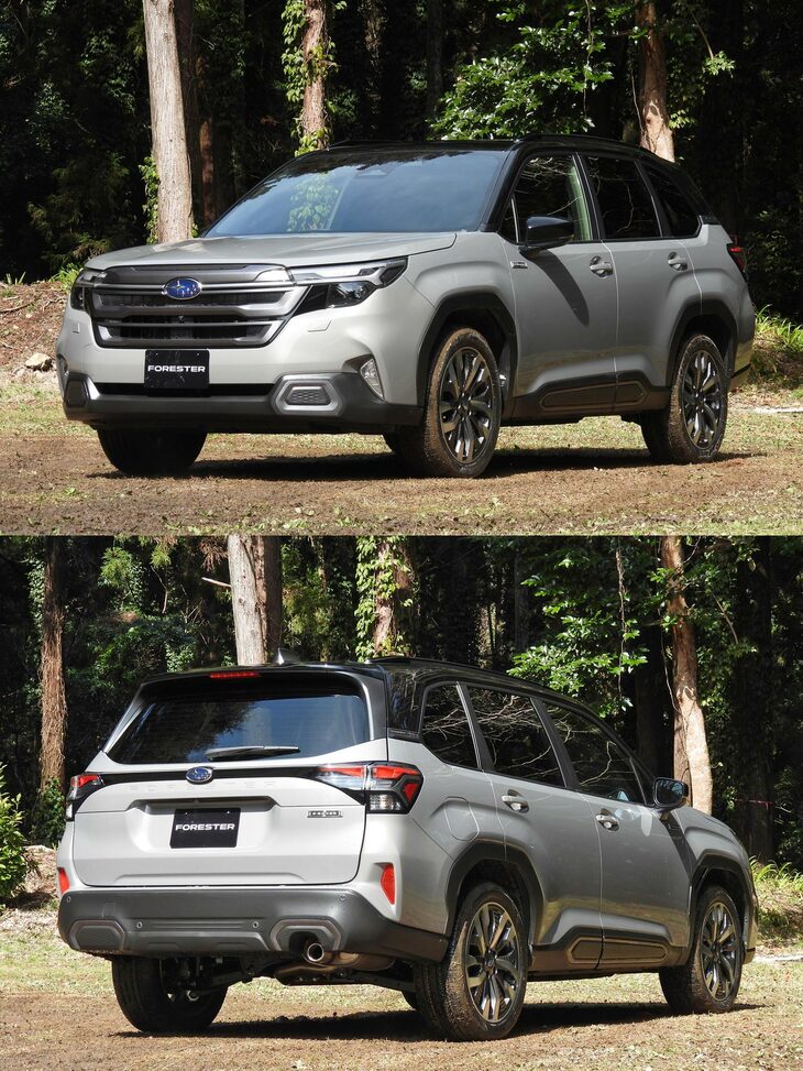 新型「フォレスター」はグレードによって、デザインを含めキャラクターが異なっているのが特徴。こちらは上質感を追求したストロングハイブリッドモデルの「プレミアムS：HEV」。