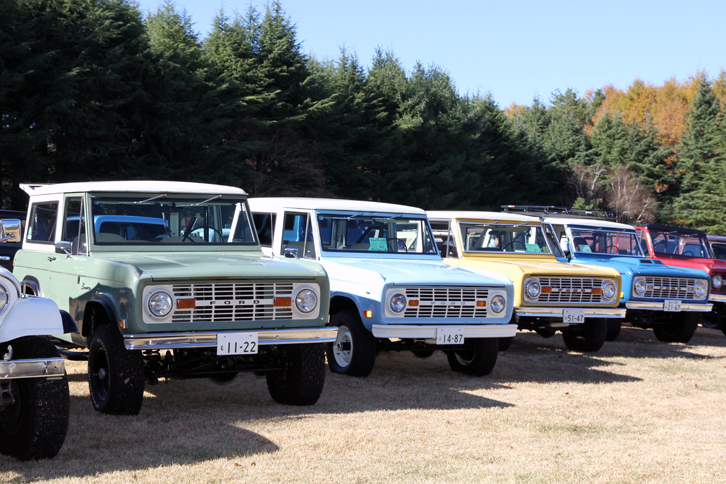 “アーリー・ブロンコ”と呼ばれる、1966年に登場した初代「フォード・ブロンコ」。全長3.8m少々、全幅1.7m少々というコンパクトで、愛嬌（あいきょう）のあるボディーを持つ、SUVの先駆けである。