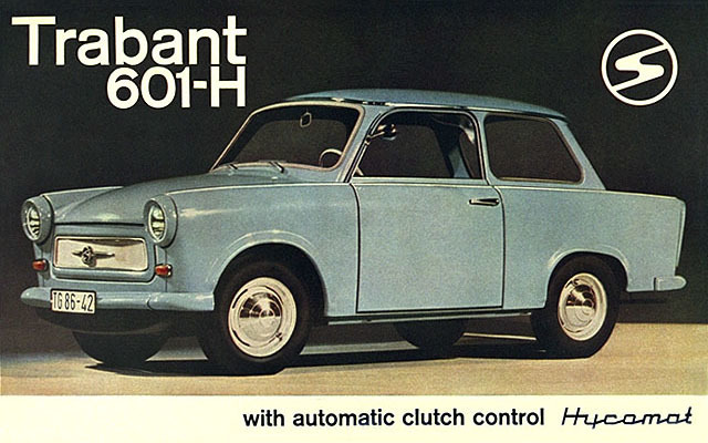 1964年に登場したトラバントの新型車「601」。新型とはいったものの基本的な構造は「P60」と同じである。