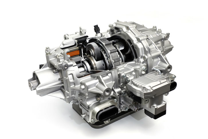 「レジェンド」に搭載されている「スポーツハイブリッドSH-AWD」。写真はフロントアクスルに組み込まれているTMU（ツインモーターユニット）。