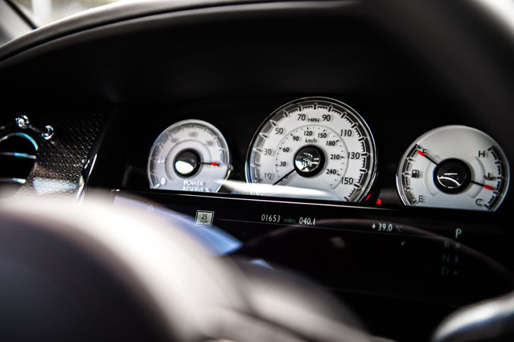 スポーティーな白い3連メーター。