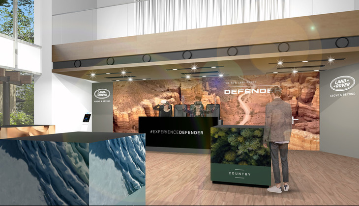 「ランドローバー ニュー ディフェンダー ポップアップ」の会場イメージ。