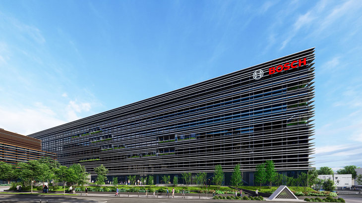 神奈川県横浜市都筑区に建設予定の、ボッシュ日本法人の新社屋。従業員数は既存の研究施設が700人なのに対し、2000人となる予定だ。