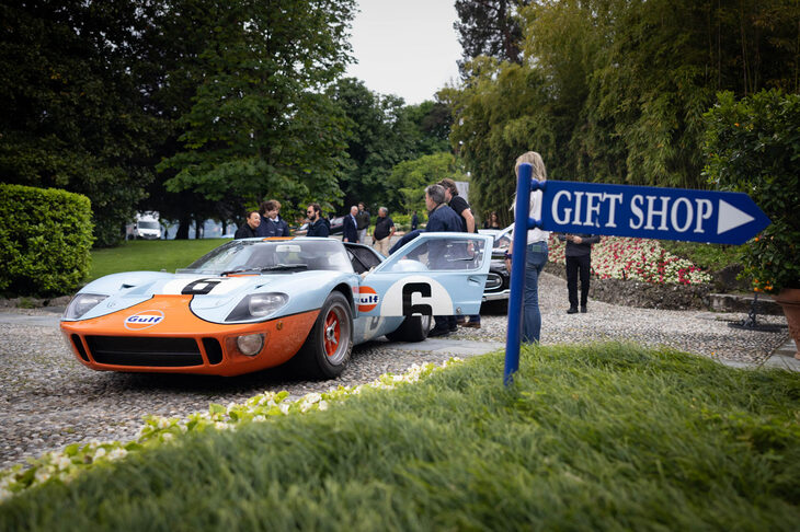 今年がルマン開催100周年ということもあり、今回の「コンコルソ・デレガンツァ・ヴィラデステ」ではレーシングカーが多数見受けられた。写真は「フォードGT40」。1960年代後半のルマンを席巻したマシンだ。