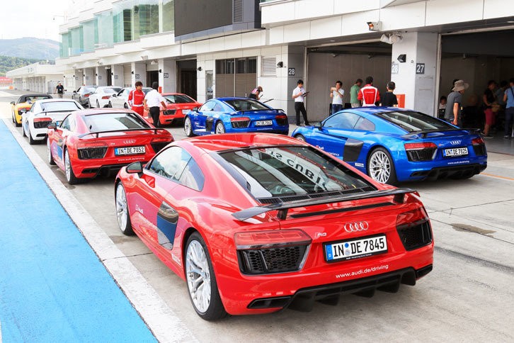 試乗車の中には、ドイツのライセンスプレートを付けた車両も。今回のカスタマーイベントのために空輸されてきたそうだ。