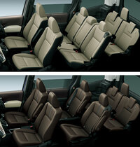 「ノア」の標準系グレードでは、ブラック以外の内装色を選ぶことも可能（「X」系のグレードを除く）。「G／ハイブリッドG」には上のフロマージュ、「Z／ハイブリッドZ」には下のダークブラウンも用意される。