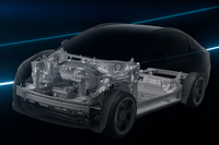 新型「リーフ」のプラットフォーム。「アリア」と同じく、BEV専用設計の「CMF-EV」を採用している。